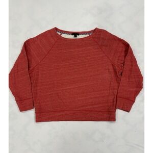 J.Crew Pullover Crewneck Heathered Sweatshirt Women's Size M Red 100% Cotton